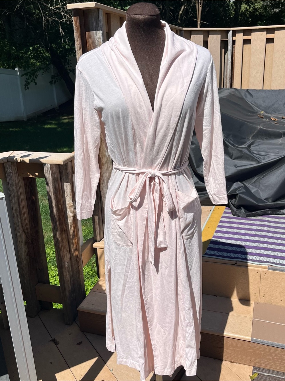 Skin Organic Coleen Pearl Pink 100% Pima Cotton Robe Size 0/XS Loungewear
